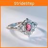 Unique Ruby Set Thai Silver Black Ring Fashionable Geometric Style For Women Perfect For Proposals
