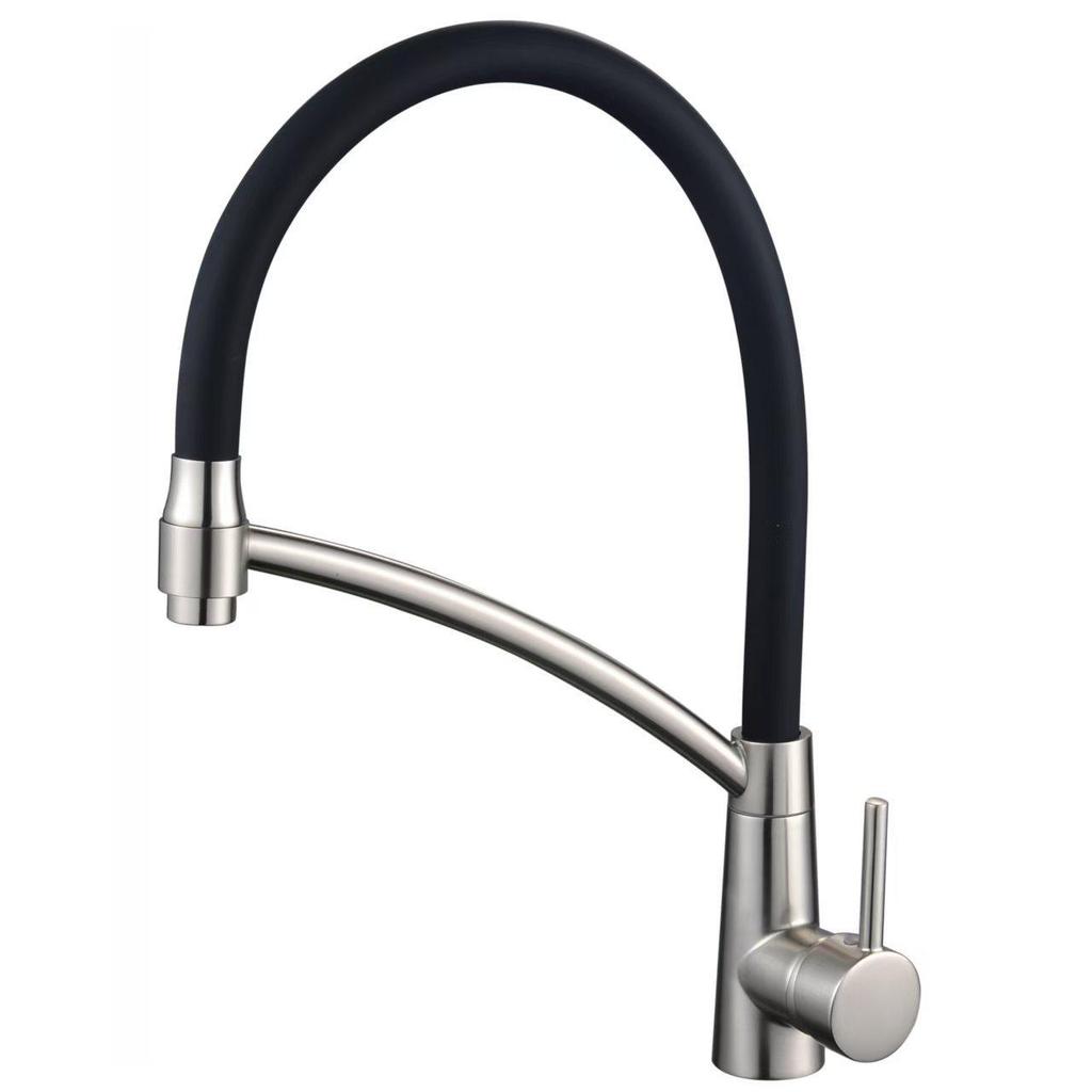 Вращающийся полностью медный выдвижной кухонный смеситель для горячей и холодной воды