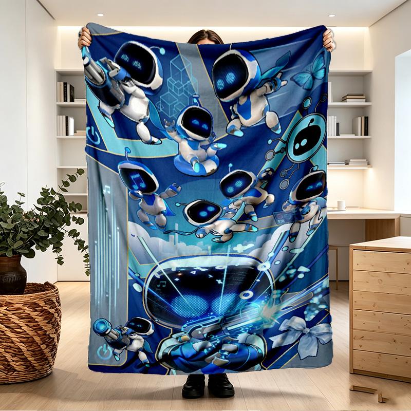 Cosmic Bot Crew Print Blanket - Soft & Comfortable, for Bedroom, Travel, Sofa, Home Decoration - Birthday Christmas Gift for Friend