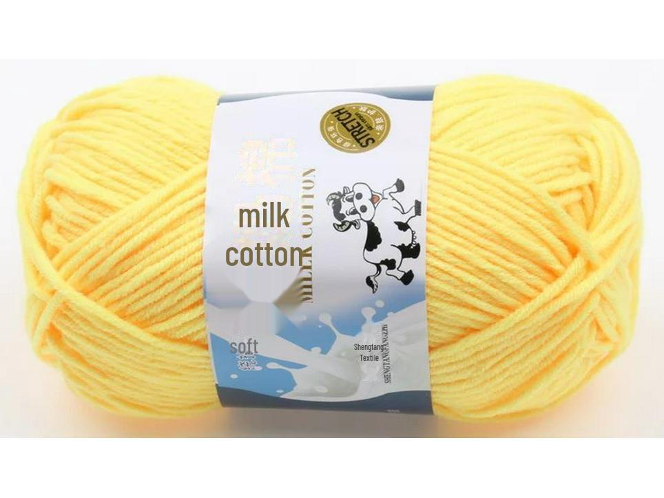 Комплект из 5 нитей детской шерстяной шапки и шарфа из молочной хлопковой пряжи средней толщины, ручная работа