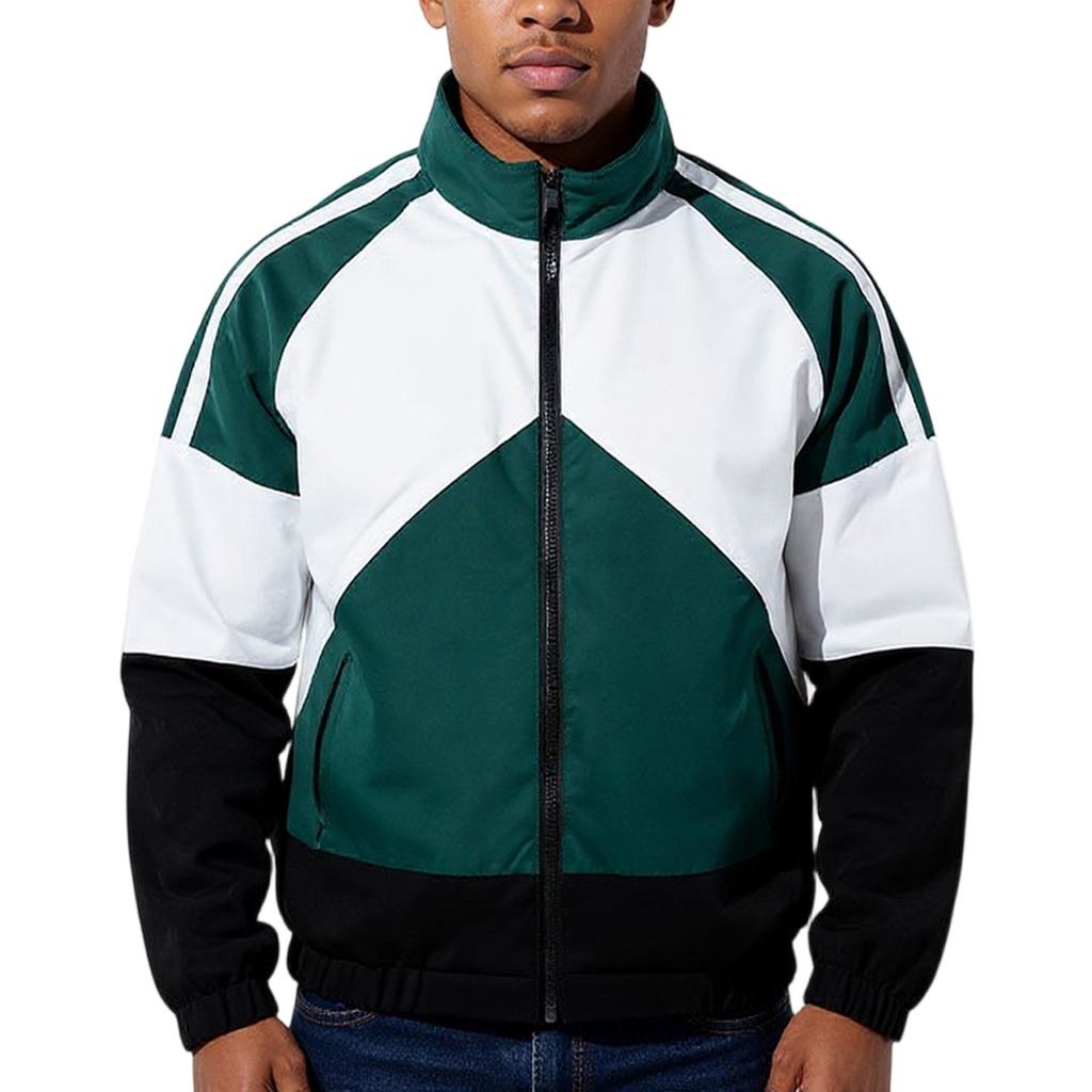 Men's Jacket, Sports And Casual Loose Jacket, Youth Color Blocked Top