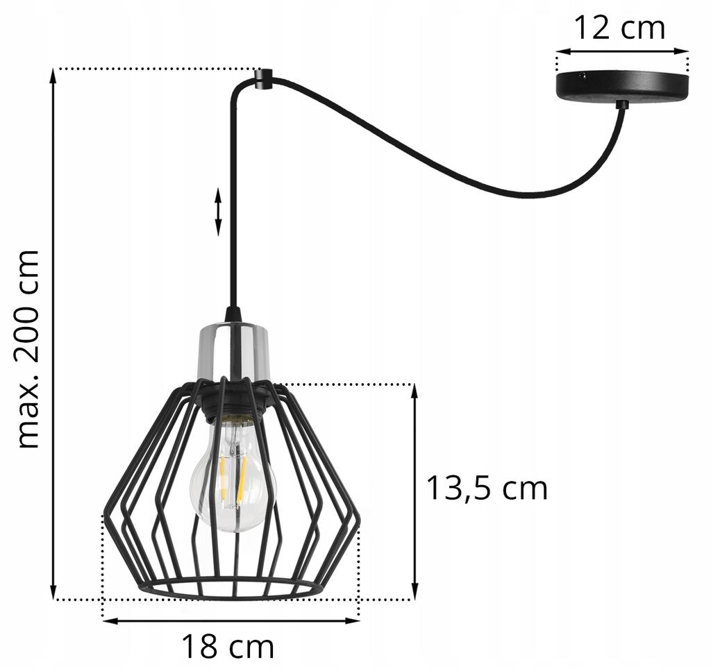 Hanging Lamp, Ceiling Chandelier, Wire Shade, Led