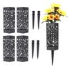 1/2/4PCS Cemetery Vase Decorations for Human Grave Hollow Flower Holder Plastic Black Vase with Long Spike 7.28x2.17x2.17 Inch