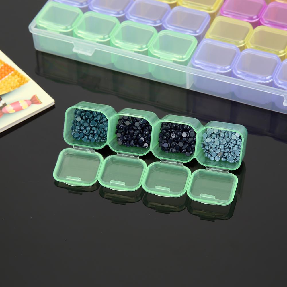 Хранилище стразов PP с прозрачной крышкой, 56 слотов, держатель для нейл-арта, аксессуары для украшения ногтей, инструмент для ювелирных изделий, алмазная живопись