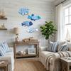 Ocean Theme Wooden Fish Wall Decor Marine Style Nautical Wall Art  Living Room Decor