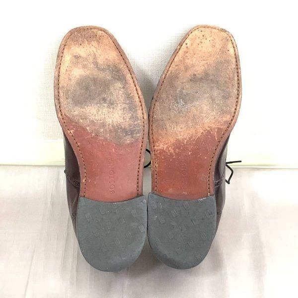 Винтажные туфли Bostonian 80-х 90-х годов, размер 9.5D B 27.0 27.5 см, полуброги, кожаные, темно-коричневые(ИСПОЛЬЗОВАЛ)