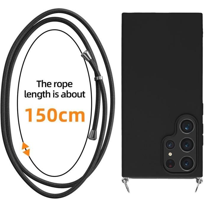 Protective Case - Booling - for Samsung Galaxy S24 Ultra - Silicone - Lanyard Included - Flexible