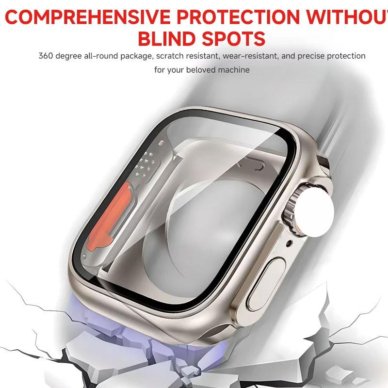 Замена корпуса ПК на Ultra для Apple Watch 10 46/42MM Защитная крышка для экрана Закаленное стекло для IWatch Series9 8 7 SE 6 5 4 44/45MM