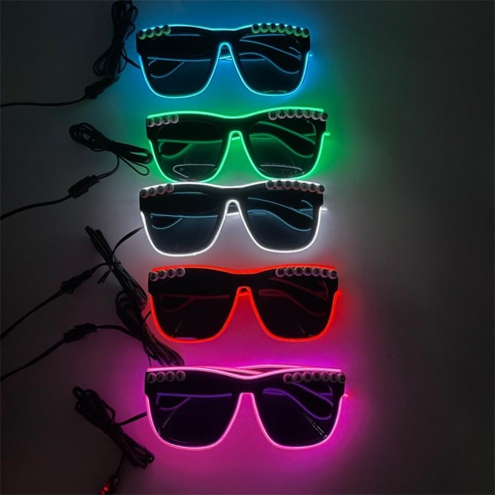 Heart Shaped LED Glasses Square Neon Glasses Surprise Just Married Glasses Dark