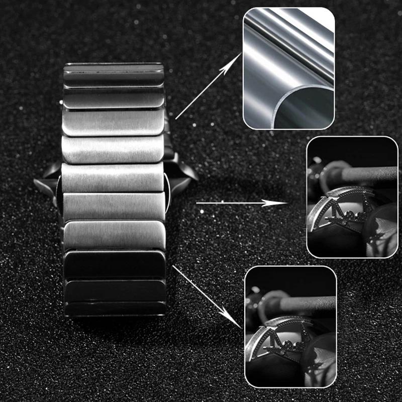 Роскошный ремешок титанового цвета для Apple Watch Ultra 49 мм 8 7 41 45 мм Ремешок из нержавеющей стали для IWatch 6 5 4 3 42 44 мм 40 мм Браслет