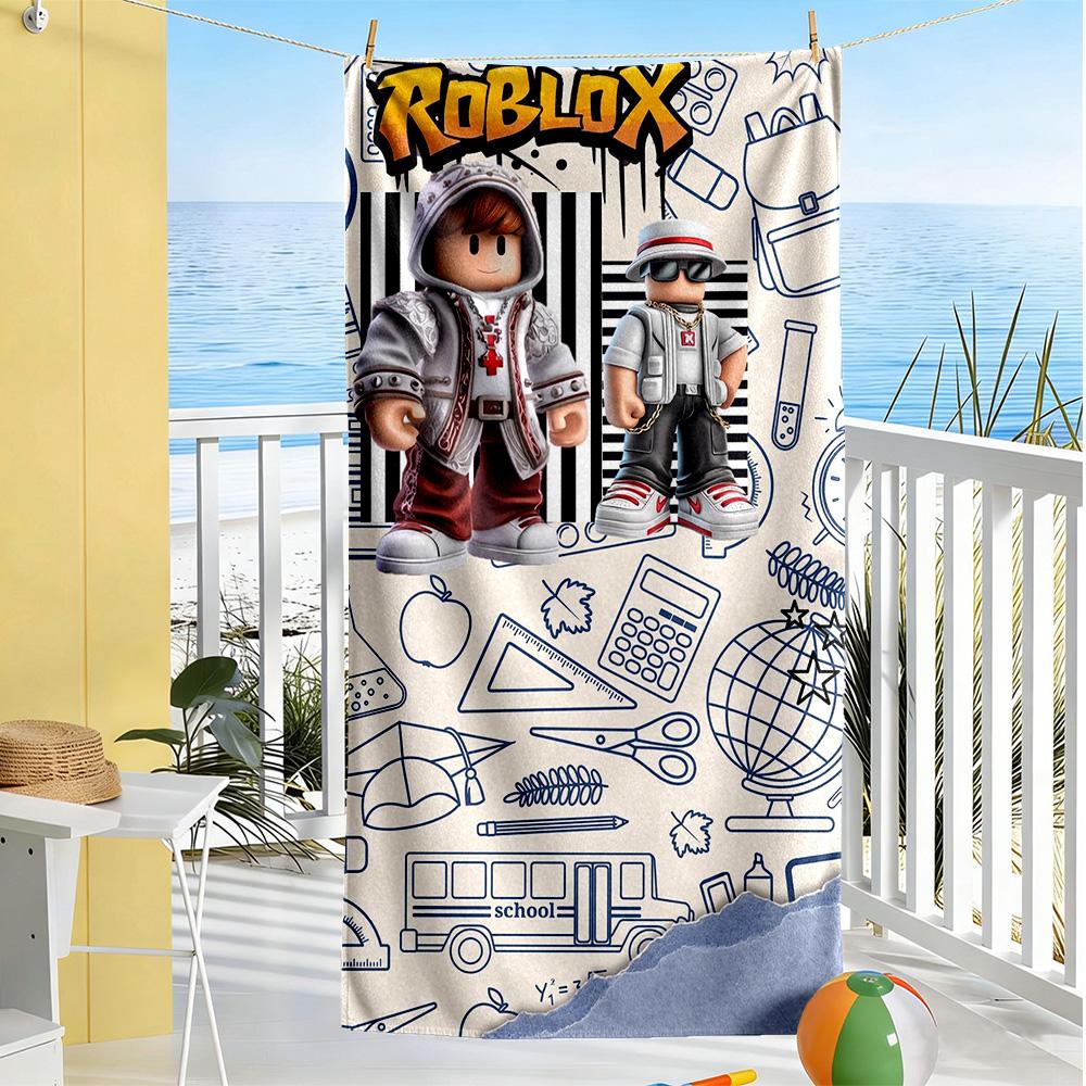 Roblox Beach Towel Super Soft & Absorbent Comfortable Lightweight Suitable for Sports, Travel, Swimming, Yoga, Bathroom, Beach, And Pool