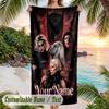 Lady Gaga Beach Towel, Personalized Custom Name Text, Quick Dry Large Absorbent Towel For Beach Pool