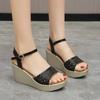 Мода 2025 Лето Новые Женские Сандалии Платформа Кристальная Пряжка Ремешок Римские Сандалии Уличные Повседневные Большой Размер Клинья Обувь Женская Zapatos