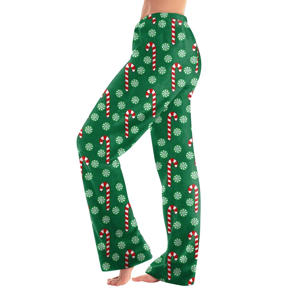 Women Winter Plaid Pants Full Length Long Trousers Sports Pants