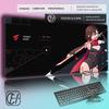 HYBXAXC Игровой Профессиональный Нескользящий Коврик для Клавиатуры и Мыши YUki Aim Samurai Игровой Коврик для Мыши Katana Сшитый Край Коврик для Мыши Игровой Настольный Коврик