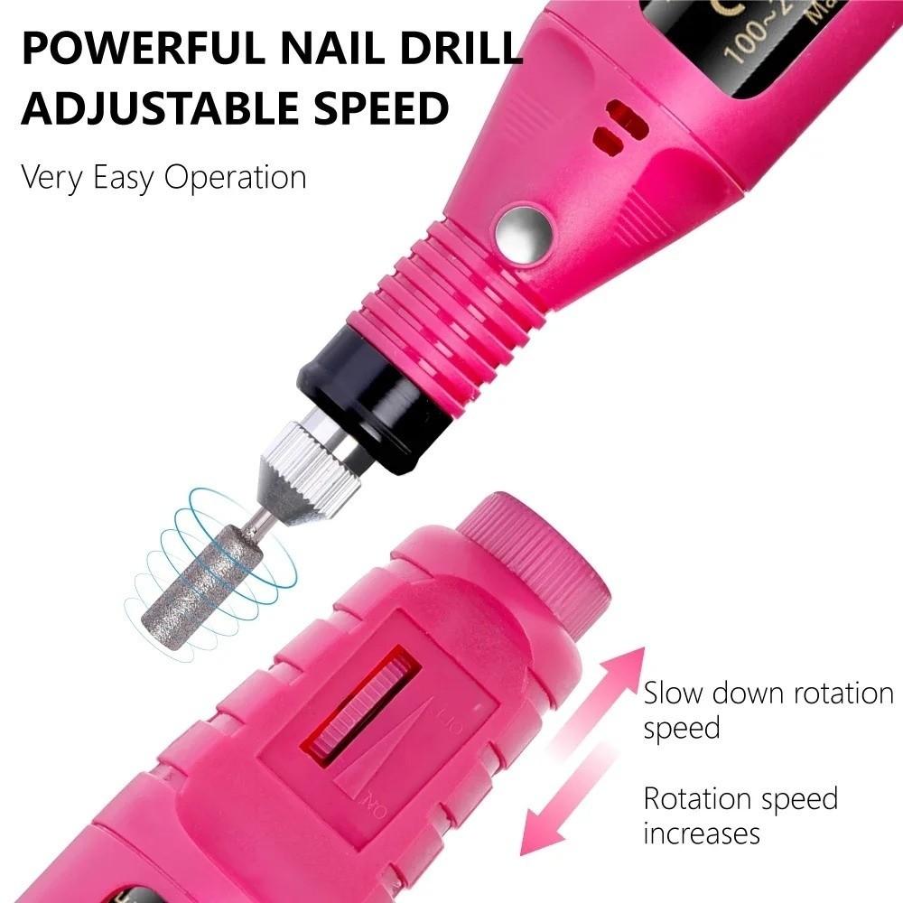High-Speed Electric Nail Drill Machine Portable Manicure Mill Equipment  Nail Art Tools