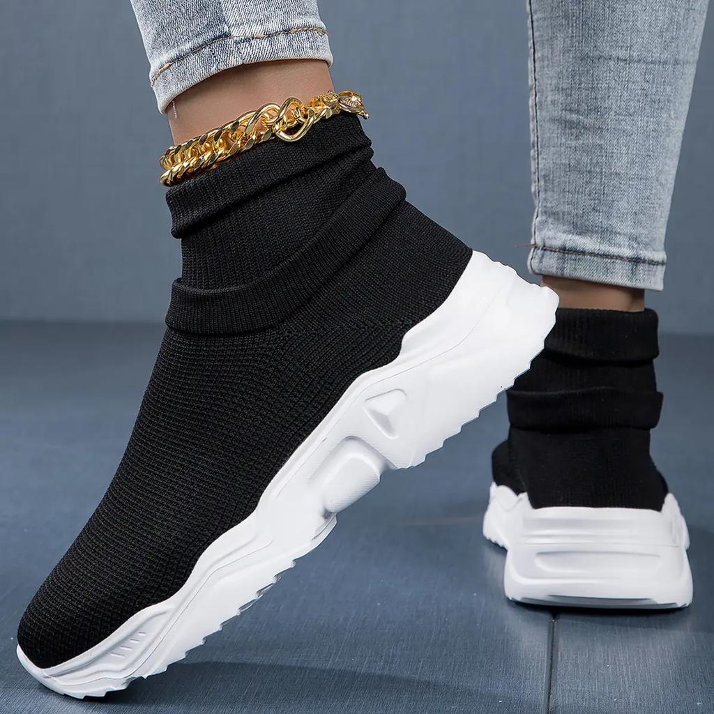 Женские дышащие кроссовки, кроссовки для фитнеса, спортивная повседневная обувь, легкая женская обувь с высоким берцем на одной ноге для отдыха