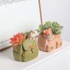 Мини-горшок из смолы для суккулентных растений, садовые статуэтки, рюкзак, цветочный горшок в виде кролика, держатель для ручек, формы из смолы, горшки