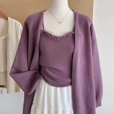 Свитера Пальто Кардиган для Женщин Осень Зима Большой Размер Расслабленный Стиль Свободный Длинный Рукав Вязаный Кардиган Свитера Куртка