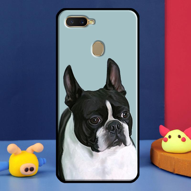 Чехол для телефона Oppo A54 A57 S A78 A58 A98 A5 A9 A91 A15 A16 A17 A52 A72 A76 A96 A74 A94 A77 с изображением собаки Бостон-терьер