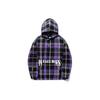 Li Ning X Pleasures Collaboration Plaid Letter Print Hooded Loose Sweatshirt Men Sweatshirt Black Purple AAET007-1