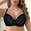 Plus Size Sexy Bra Lace Underwear Crossover Design Soft Underwire Adjustable Straps Bra