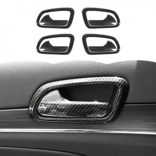 Carbon Door Handle Bowl Lock Latch Cover Trims for Grand Cherokee/Durango 11+