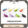 3D Multicolor Movable Chameleon Keychain Pendant - Cute and Trendy Accessory