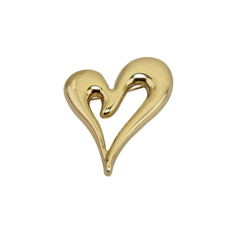 Simple Large Metal Heart Brooches for Women Men Classic Fashion Jewelry Vintage Love Heart Brooch Pins Office Party Gifts
