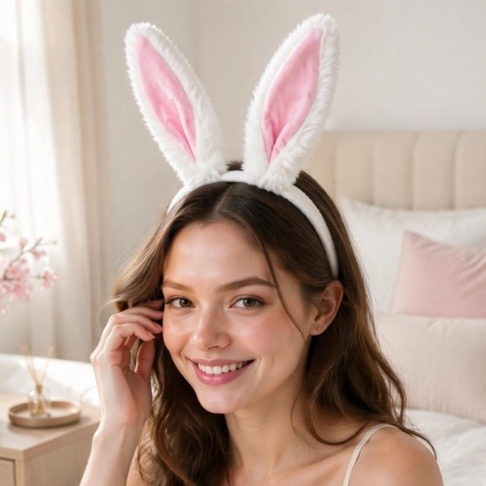 Cute Plush Bunny Ear Hair Hoop Dress-Up Long Rabbit Ears Headband Party
