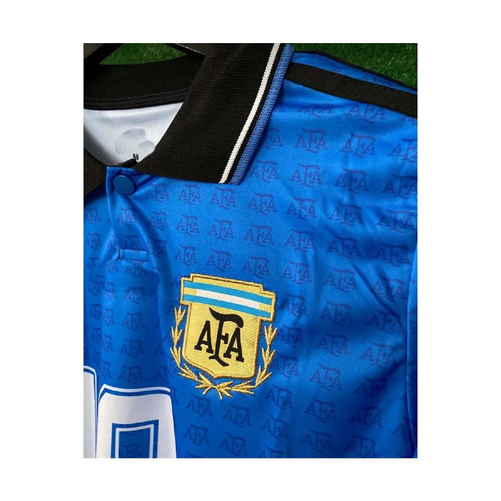 Афа Лионель Месси 10 Аргентина 1994 Аргентина Ретро изготовленный на заказ джерси с воротником Новый Синий L10