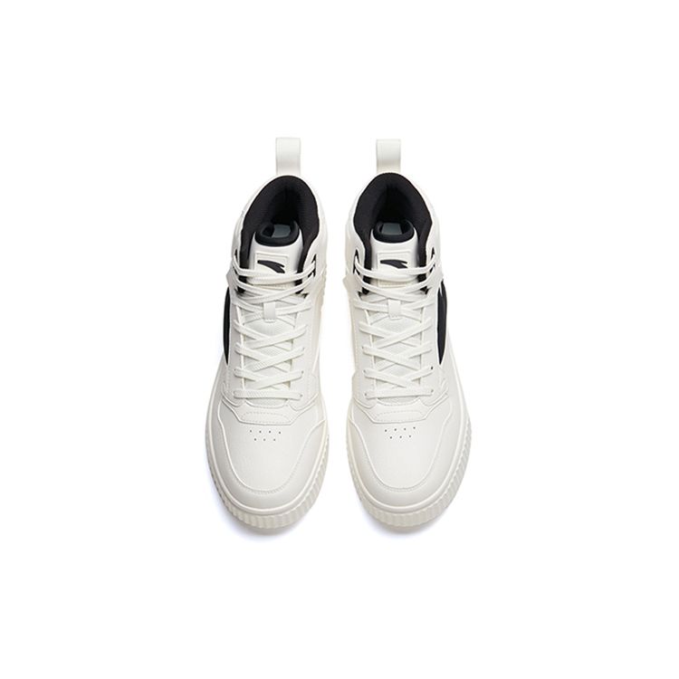 Anta Lifestyle Series Non-Slip High-Top Skate Shoes Men Sneakers White Black 912248015-1