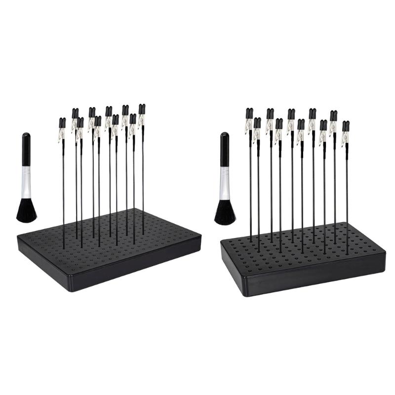 ABS Stainless Steel Figure Painting Support With Brush Set Secure Drying Platform For Miniature Models And Crafts