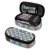 Pencil Bag Smooth Zipper Roomy Interior Durable 300D Polyester with Main Pocket Mesh Layer and Removable Pen Divider for Students