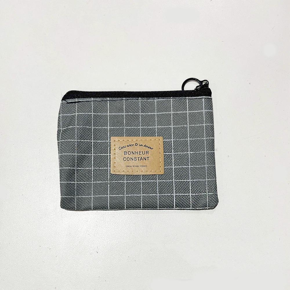 Квадратный Холщовый Кошелек-Пенал на Молнии для Монет Модный Принт в Полоску Кошелек для Мелочи Путешествия