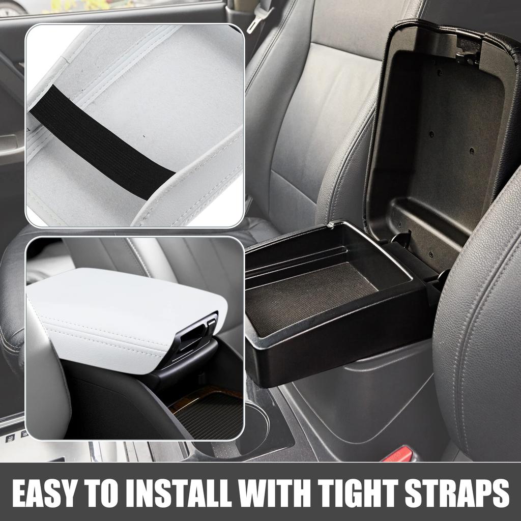 ABSOPRO Car Center Console Waterproof Armrest Seat Box Cover for Hyundai Tucson 2022 White Pad, 2023,