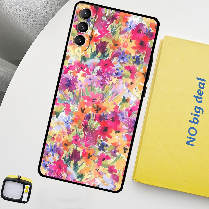 Красочная Цветочная Картина Искусство Чехол Для Samsung Galaxy S22 Ultra S23 FE S9 S10 Note 10 Plus Note 20 Ultra S20 S21 FE Чехол