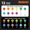Shuttle Art acrylic paint paint that glows in the dark 12 color set 60ml With UV black light Luminous color Self-luminous neon paint for halloween
