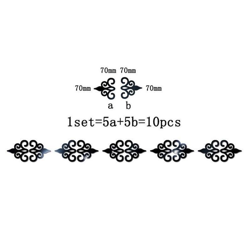 10 шт./компл. Новые самоклеящиеся 3D-наклейки на стену для зеркала, художественные наклейки для маленького крыльца N9X1 ADM