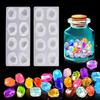 2 Pcs Random Style Geometric Resin Molds Silicone Mold Gem Stone Casting Jewelry Mould Reusable Irregular Epoxy Moulds DIY Craft Making Pendant