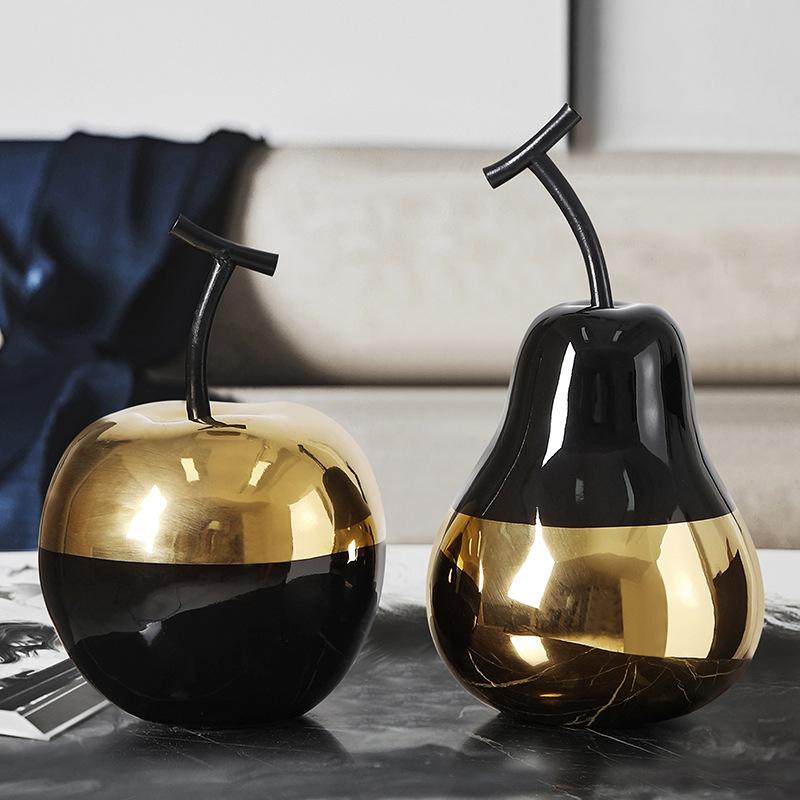 Металлические керамические украшения в виде фруктов и груш в скандинавском стиле, современная простая гостиная, модель винного шкафа, украшения для дома