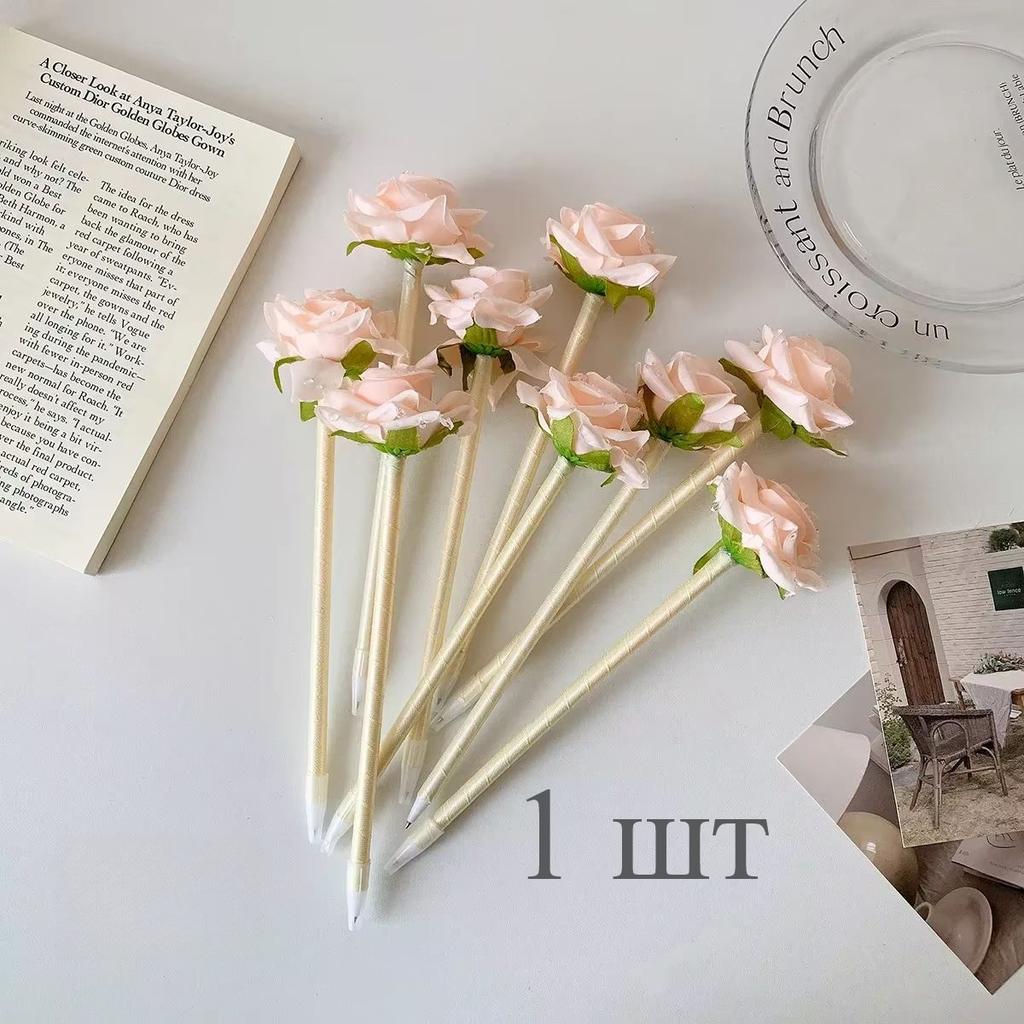 1 шт. Милая имитация цветочной гелевой ручки, креативный дизайн, перо, цветок, шариковая ручка для детей, милая канцелярская ручка, школьные принадлежности