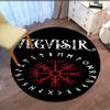 Viking Printed Round Rug Carpet Chair Rug Area Rug Entryway Doormats,for Office Chair Living Room Bedroom Kitchen Room.