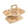 Wooden Picnic Table Portable Food Tray with Wine Glass Holder Mini Snack Tray for Outdoor Events Beach Camping Removable Portable Wine Table