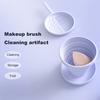 Силиконовая миска для чистки кистей для макияжа, портативный очиститель косметических кистей, скруббер, коврик, складной держатель для пуховок