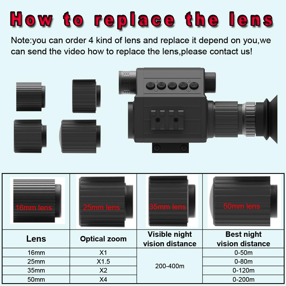 Xtahdge 4X Digital Night Vision Monocular 1080P Infrared IR Night Vision Goggles for Hunting