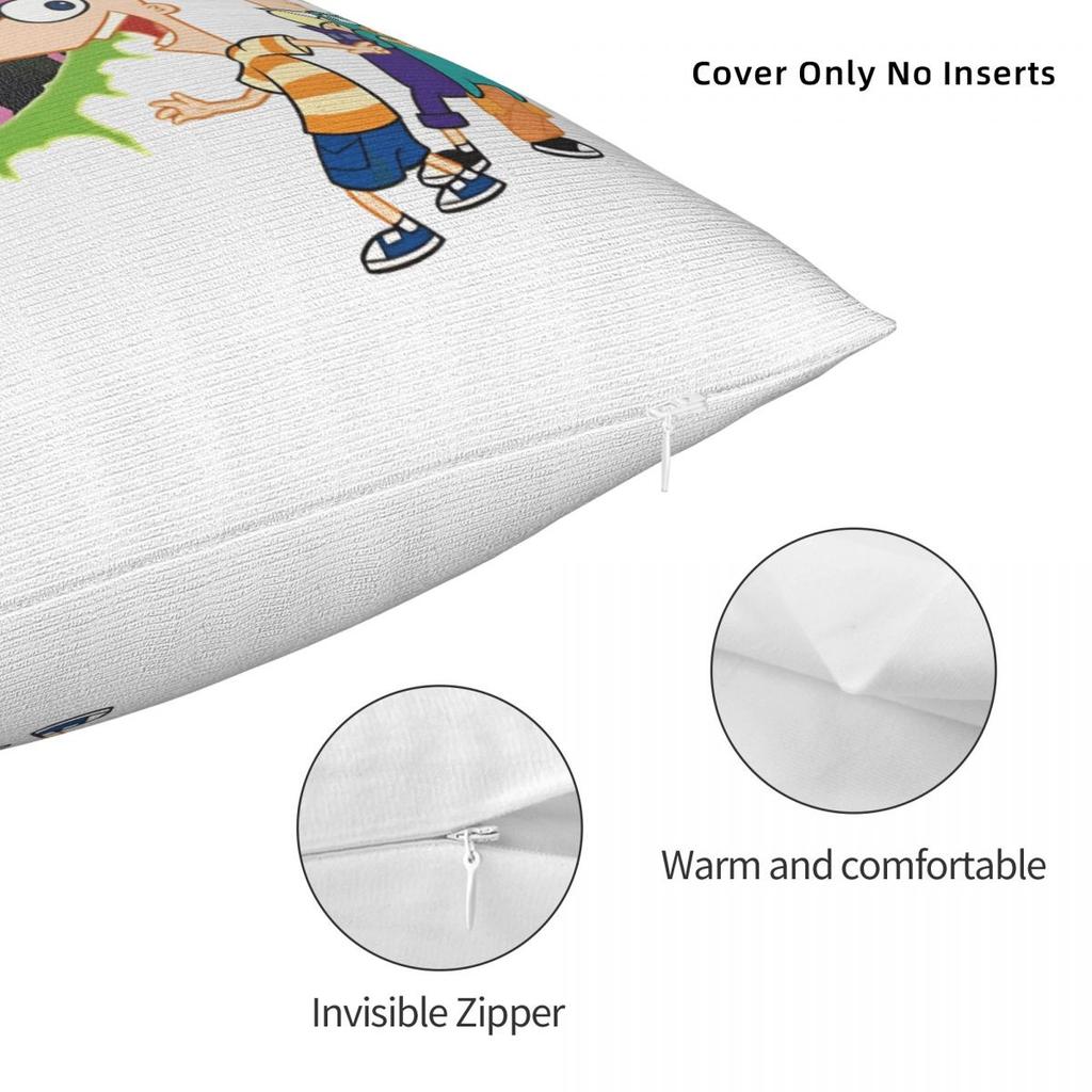 P-Phineas And F-Ferbs Pillow Case Morden Pillow Cover Polyester Design Cushion Cover Pillowcases For Chair Sofa Home Decoration