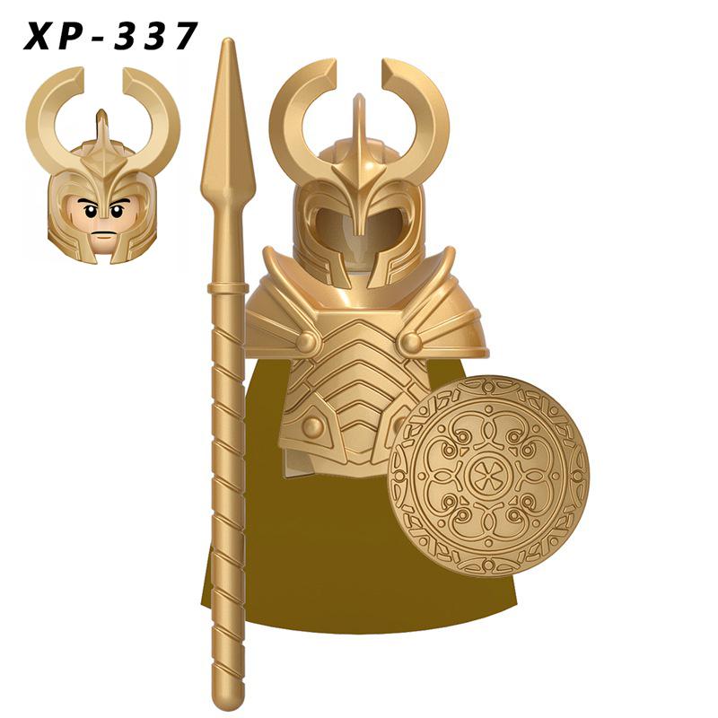 1PCS Medieval Mini Action Figures Building Blocks Asgard Knights Soldiers  Educational Toys for Children Gifts