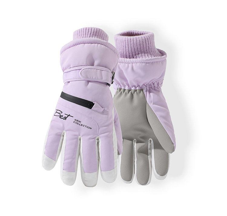 Ski Gloves Women Waterproof Padded Thickened Cotton Winter Touch Screen Warm Windproof Outdoor Riding Motorcycle Sports Men Soft
