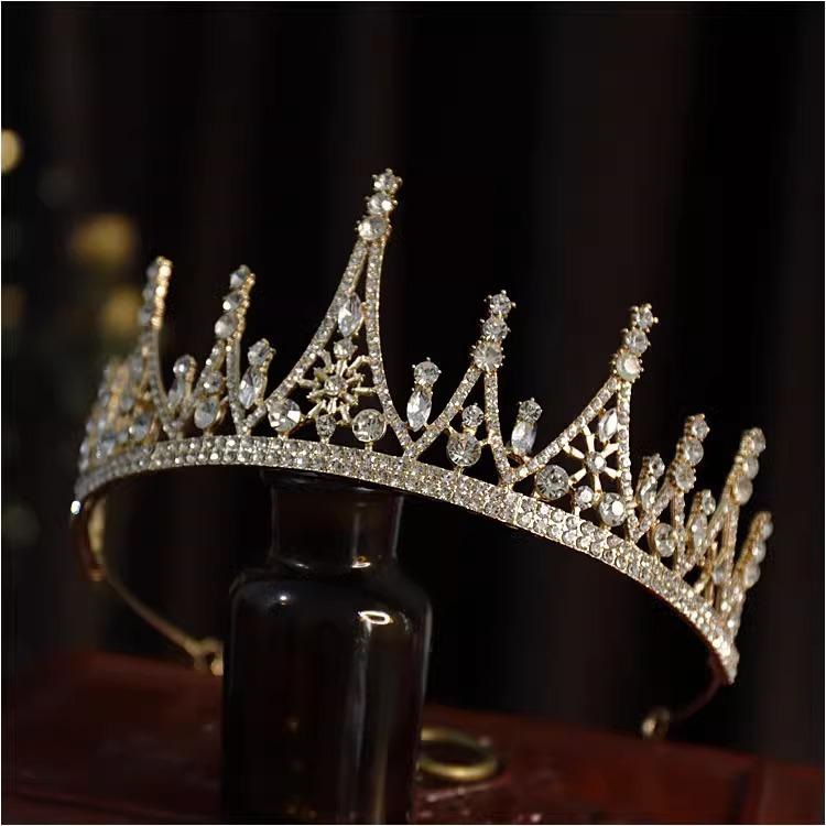 Bridal Crown Baroque Drop Diamond Princess Birthday Crown Performance Tiara Wedding Dress Accessories